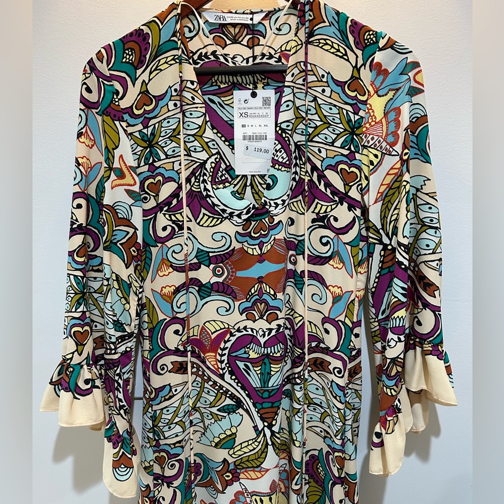 Zara Multicolor Patterned Dress